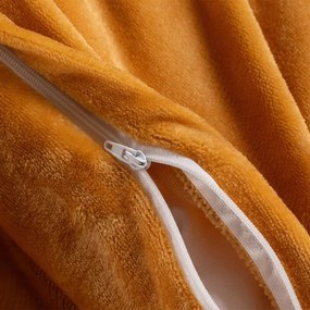 decoDoma Lenjerie de pat din micropluș de culoarea mierii