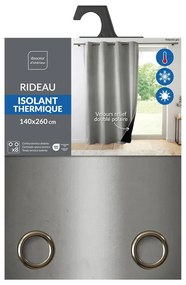 Draperie gri termoizolantă din catifea 140x260 cm Polarchic – douceur d'intérieur