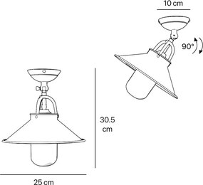 Plafoniera exterior design industrial Giada