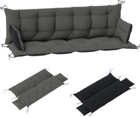 Outsunny Set de perne pentru bancă sau leagăn Hollywood, bicolor, poliester, spumă, 180 x 110 x 8 cm, Gri închis | Aosom Romania