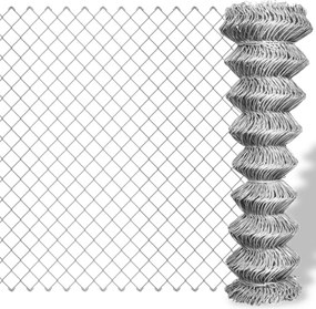 vidaXL Gard de legătură din plasă, argintiu, 25 x 1 m, oțel galvanizat