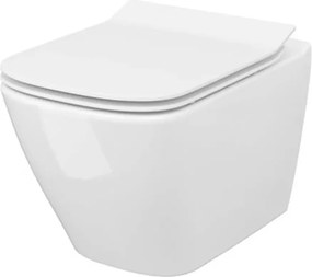 Set vas WC suspendat B220 Cersanit City Square si capac slim softclose alb
