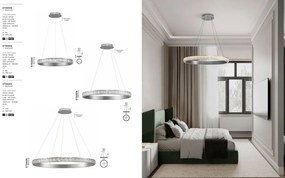 Lustra LED design circular, Otel, Argintiu, Cristal K9, ETEKEN NVL-9501215