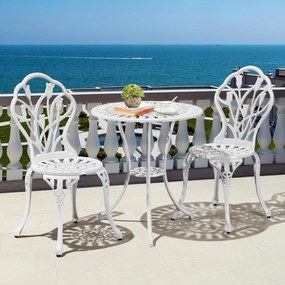 SEGA201 - Set Masa si scaune gradina, terasa, balcon, bistro - Alb