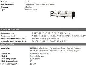 Canapea pentru interior si exterior Ocean Club, negru 113617 HZ