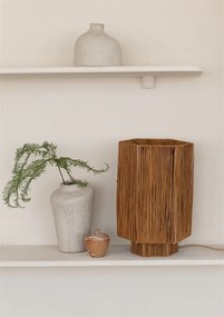 Veioza/Lampa Eco din Rafie, Panama octogon L, maro