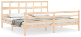 3194846 vidaXL Cadru de pat cu tăblie Super King Size, lemn masiv