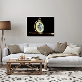 Tablou pe sticlă cu ceas de buzunar de aur (70x50 cm)