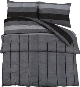 vidaXL Set cu husă de pilotă, gri închis, 200x200 cm, bumbac