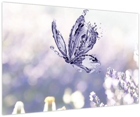 Tablou - Fluture și lavandă (90x60 cm)