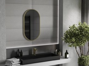 Mexen Loft oglindă ovală de baie 80 x 45 cm, cadru auriu - 9851-080-045-000-50