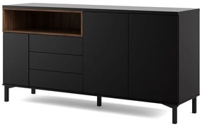 Comodă neagră 176x90x49 cm Roomers – Tvilum