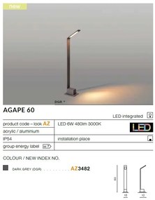 Stalp LED iluminat exterior IP54 AGAPE H-60cm ZZ AZ3482