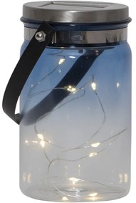 Felinar solar pentru exterior Star Trading Tint Lantern Blue, înălțime 15 cm