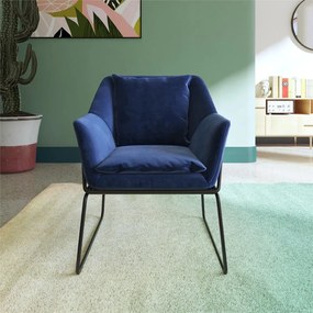 Fotoliu albastru cu tapițerie din catifea Avery – Støraa