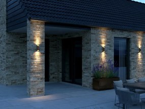Aplica up/down de perete pentru iluminat exterior IP54 Nico round 22 ruginiu