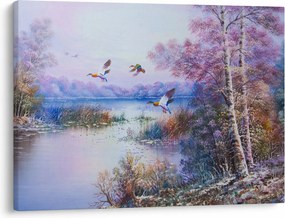 Tablou - Sosirea toamnei, pictură în ulei (70x50 cm)