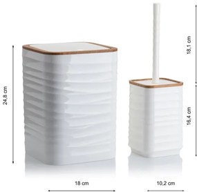 Set de baie WAVE 5 buc. alb/maro