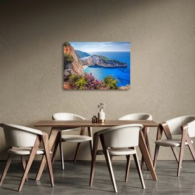 Tablou pe sticlă - Plaja Navagio, Grecia (70x50 cm)