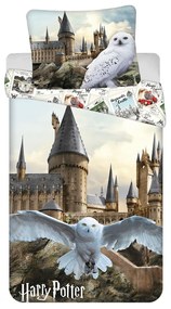 Jerry Fabrics Lenjerie de pat din bumbac Harry Potter Hedwig 02, 140 x 200 cm, 70 x 90 cm