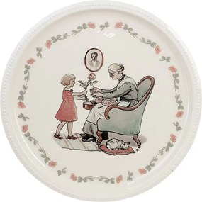 Tavă decorativă rotundă vintage cu ilustrație Elsa Beskow, „The Rose Gift", Ø 30 cm