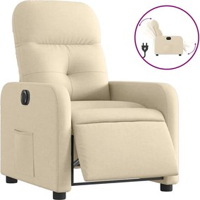 vidaXL Fotoliu rabatabil electric, crem, material textil