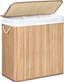 OFERTA Cos de rufe bambus cu trei compartimente LECEBY II. calitate