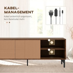 HOMCOM Suport TV Modern cu Rafturi Deschise, pentru Televizoare până la 65", Design Elegant, Maro | Aosom Romania