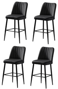 Set de scaune de bar Vento Black and Black, 4 buc., 4 buc