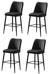 Set de scaune de bar Vento Black and Black, 4 buc., 4 buc