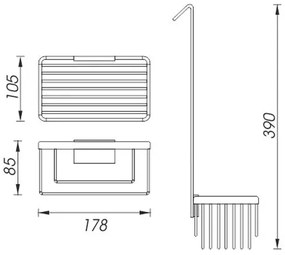 Raft de perete de duș NIMCO Ki 14015H-26 KIBO crom lucios