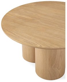 Măsuță de cafea în culoare naturală rotundă cu aspect de lemn de stejar ø 80 cm Lua – MOME