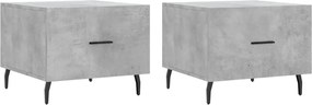 vidaXL Măsuțe de cafea, 2 buc., gri beton, 50x50x40 cm, lemn compozit
