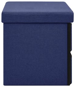 Banca depozitare pliabila, albastru, 76x38x38 cm imitatie panza Albastru