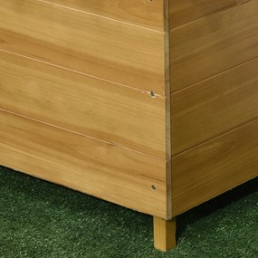 Outsunny Pată înaltă cu 3 rafturi, inclusiv rețea de susținere, rezistent la intemperii, lemn masiv, 63 cm x 39 cm x 160 cm, Natural | Aosom Romania