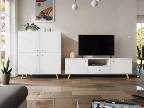 Set mobilier living Astradon II (Alb + auriu) . 1105943