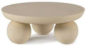 Măsuță de cafea bej rotundă din lemn de mango ø 90 cm Ailen – Marckeric