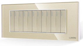 Intrerupator Mecanic 12 Posturi LUXION cu Rama din Sticla, Standard Italian, 6M