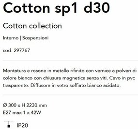 Lustra/Pendul stil minimalist Cotton sp1 d30