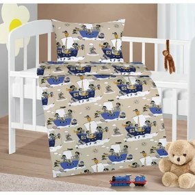 Bellatex Lenjerie de pat din bumbac Agata Sailor albastru, 90 x 135 cm, 45 x 60 cm