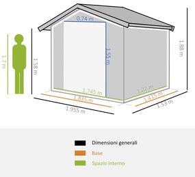 Outsunny Magazia de Gradina, sopron pentru Scule, casuta de unelte din Otel Zincat cu Usa Culisanta Dubla, Negru | Aosom Romania