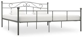 284536 vidaXL Cadru de pat, gri, 200 x 200 cm, metal