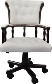 vidaXL Scaun de birou pivotant, alb