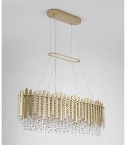 Lustra metal auriu, cristale din sticla Spear 8Lt