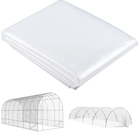 Outsunny Husă pentru seră din plastic, prelată pentru acoperirea plantelor, rezistentă la UV, impermeabilă, 7 x 8 m | Aosom Romania