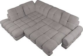 Set canapea extensibilă cu funcţie de extensie electrică, bej-gri Taupe, pe stânga, TOLLO L ROH