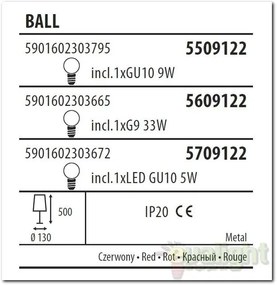 Pendul modern, Spot LED Ball rosu