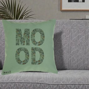 Perna Decorativa MOOD Money Grafic Urban, 40x40 cm, Verde, Husa Detasabila, Perna Inclusa, BEKZ®