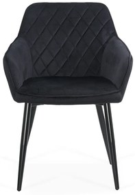 Scaun living din catifea cu picioare metalice BUC 258 negru