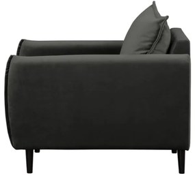 Fotoliu gri închis cu tapițerie din catifea Juli – Ropez